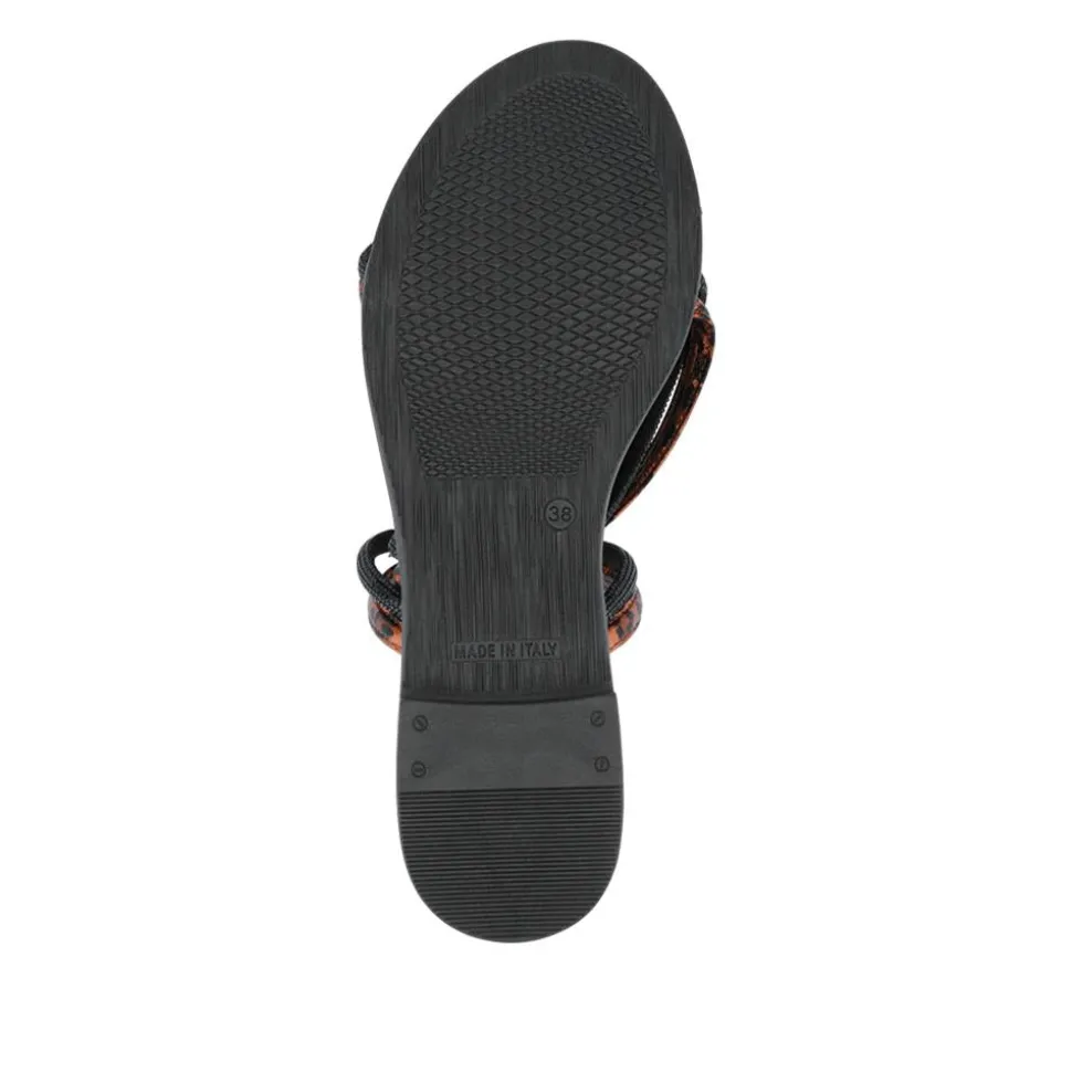 Strappy Cushioned Mules - Black Leopard