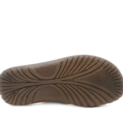 Strappy Cushioned Slip On Sandals - Brown