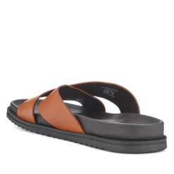 Strappy Leather Slides - Tan