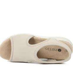 Stretch Comfort Sandals with Cushioned Insole - Beige