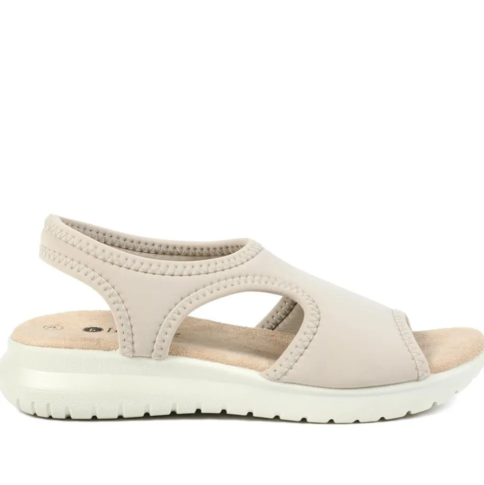 Stretch Comfort Sandals with Cushioned Insole - Beige