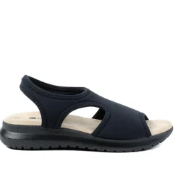 Stretch Comfort Sandals with Cushioned Insole - Black