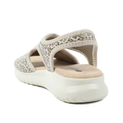 Stretch Comfort Sandals with Cushioned Insole - Leopard