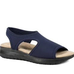 Stretch Comfort Sandals with Cushioned Insole - Navy