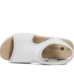 Stretch Comfort Sandals with Cushioned Insole - Silver Shimmer