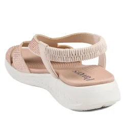 Stretch Fit Embellished Daily Sandals - Pink
