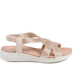 Stretch Fit Embellished Daily Sandals - Pink