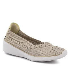 Stretch Fit Memory Foam Slip On Pumps - Gold Multi