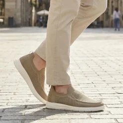 Stretchy Slip-On Shoes - Beige