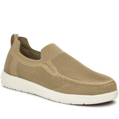 Stretchy Slip-On Shoes - Beige