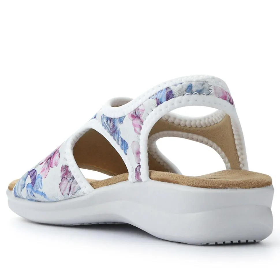 Stretchy Wide-Fit Sandals - White