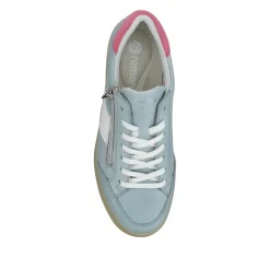 Striped Leather Trainers - Blue