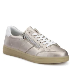 Striped Leather Trainers - Metallic
