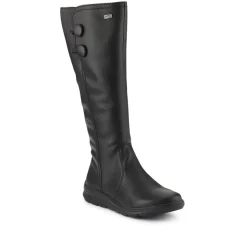 Stylish Heeled Long Boots - Black