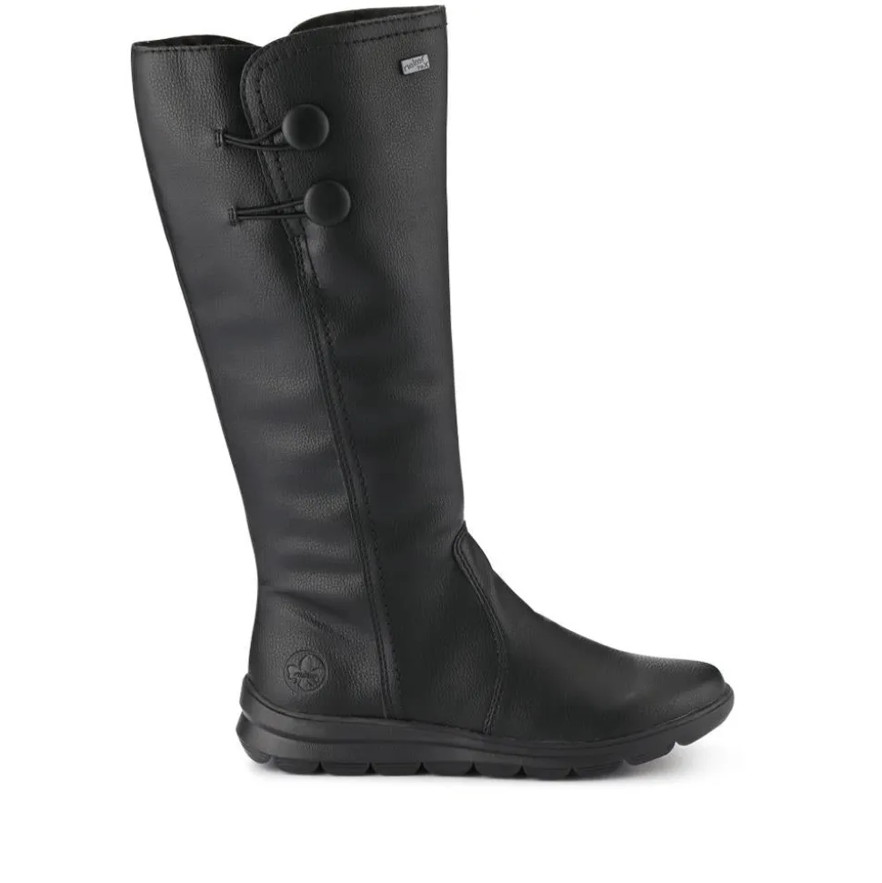 Stylish Heeled Long Boots - Black