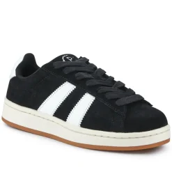 Suede Lace-Up Trainers - Black