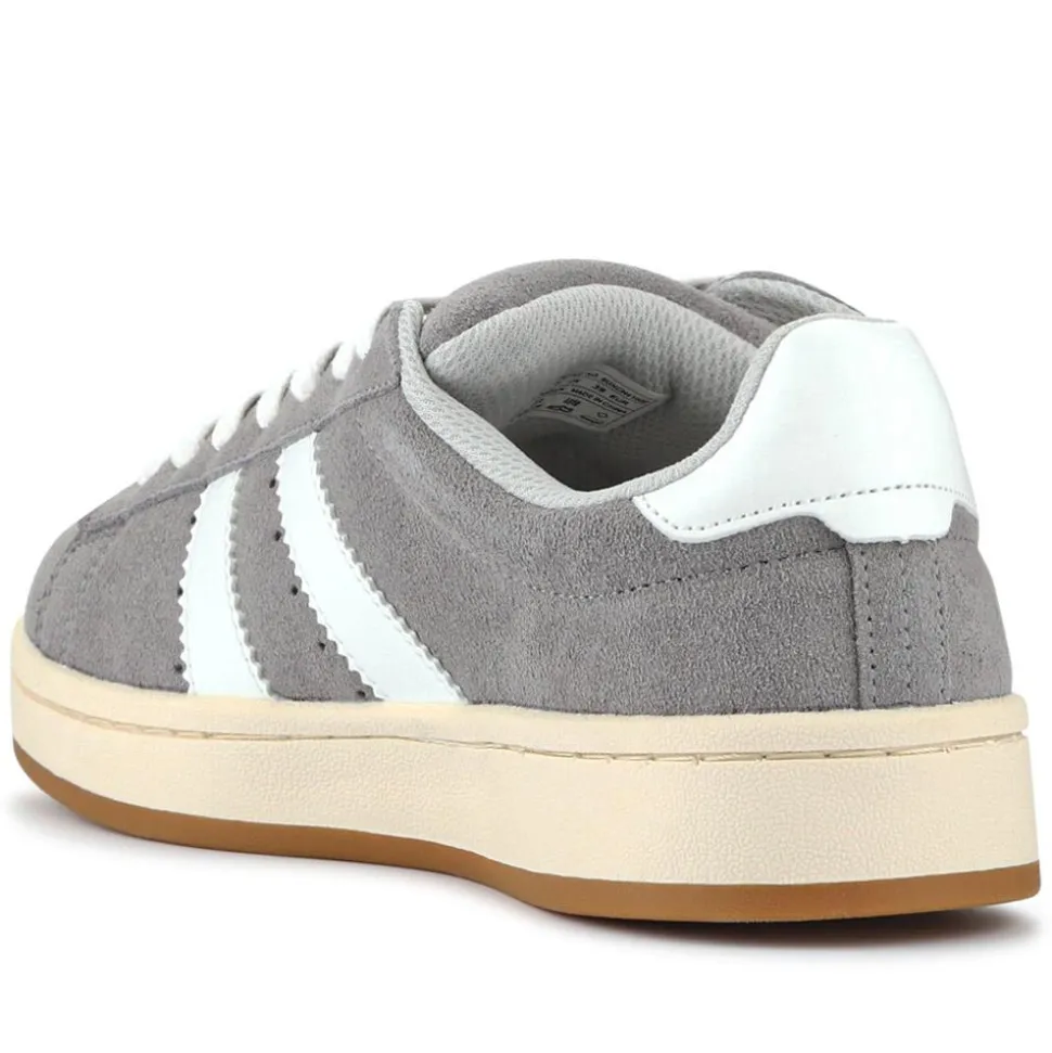 Suede Lace-Up Trainers - Grey