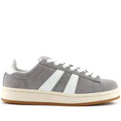Suede Lace-Up Trainers - Grey