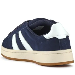 Suede Lace-Up Trainers - Navy