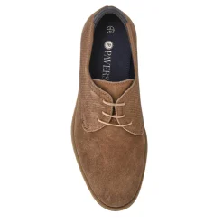 Suede Leather Lace-Up Shoes - Taupe