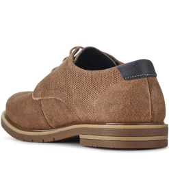 Suede Leather Lace-Up Shoes - Taupe