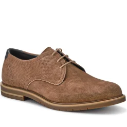 Suede Leather Lace-Up Shoes - Taupe