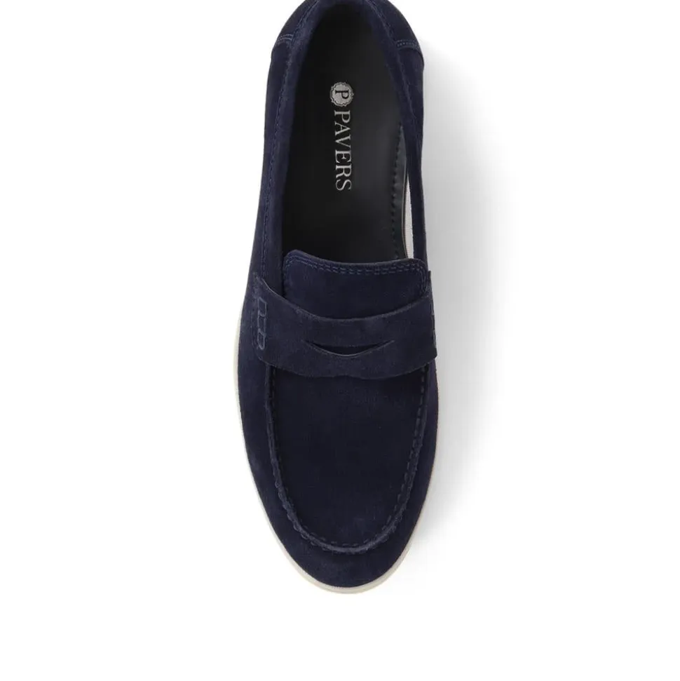 Suede Slip-On Loafers - Navy