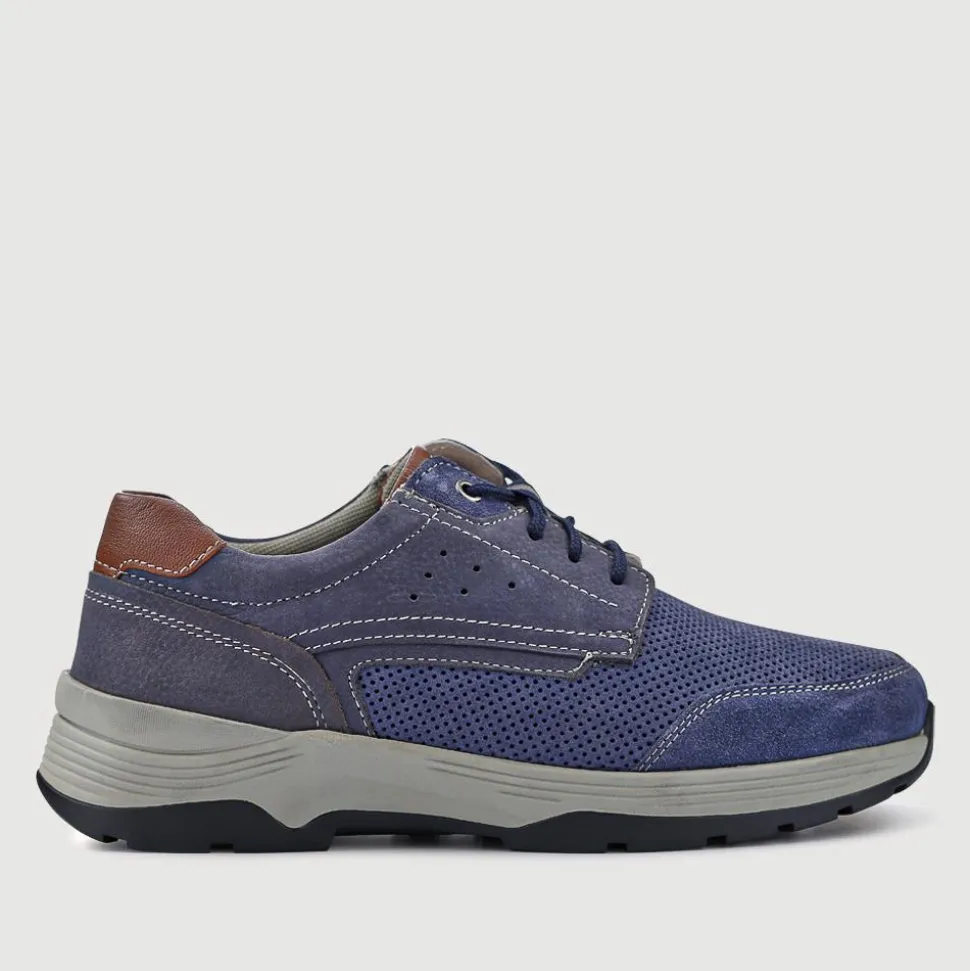 Suede Trainers - Navy-Blue