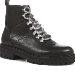 Susanna Leather Hiker Boots - Black