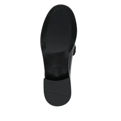 Talitha Leather Heeled Moccasins - Black