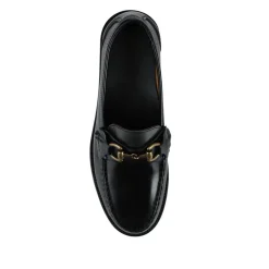 Talitha Leather Heeled Moccasins - Black