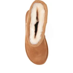 Tall Faux-Fur-Lined Ankle Boots - Chestnut