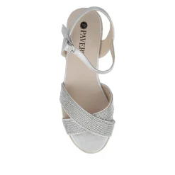 Tall Wedge-Heeled Espadrilles - Silver