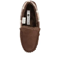 Tartan Cuff Slippers - Brown