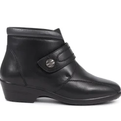 Touch-Fasten Ankle Boots - Black