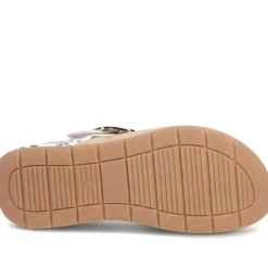 Touch Fasten Buckled Toe Post Sandals - White Floral