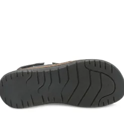 Touch Fasten Casual Sandals with Flat Heels - Blue