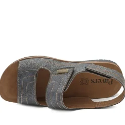 Touch Fasten Casual Sandals with Flat Heels - Blue