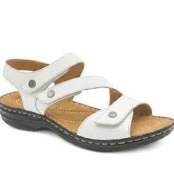 Touch-Fasten Cushioned Leather Sandals - White