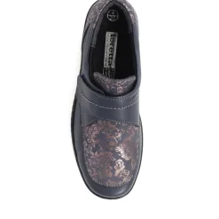 Touch-Fasten Floral Monk Shoes - Navy Floral