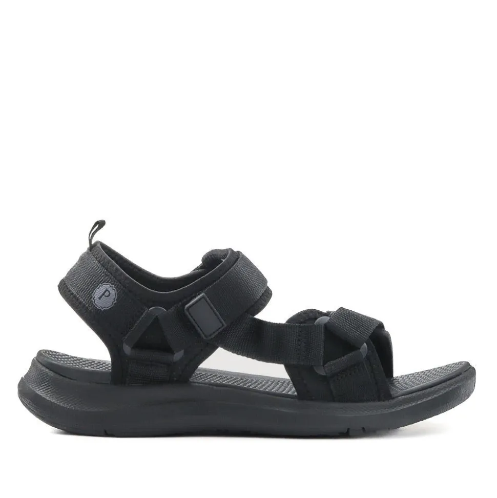 Touch-Fastening Casual Sandals - Black