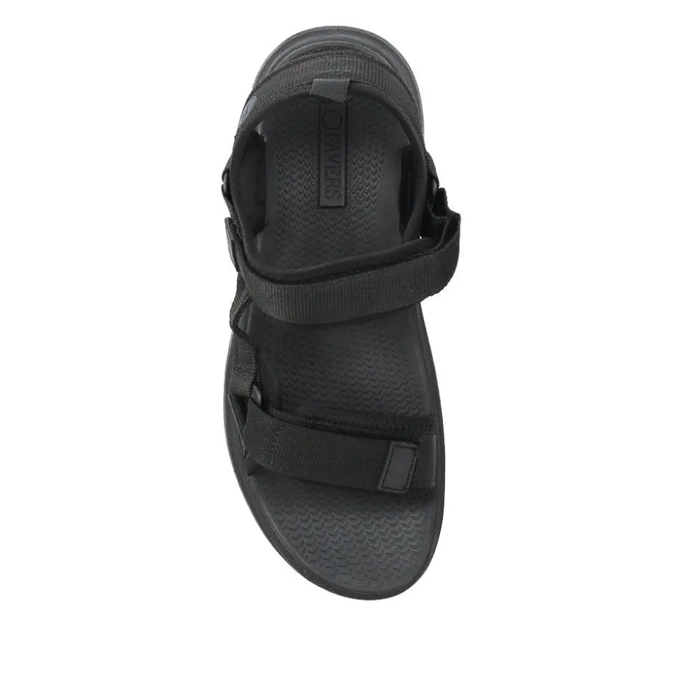 Touch-Fastening Casual Sandals - Black