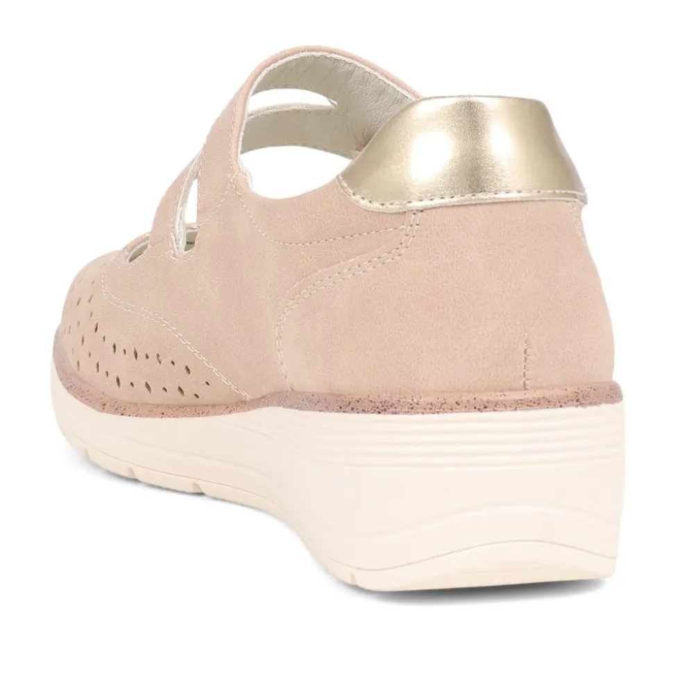Touch-Fastening Mary Janes - Beige