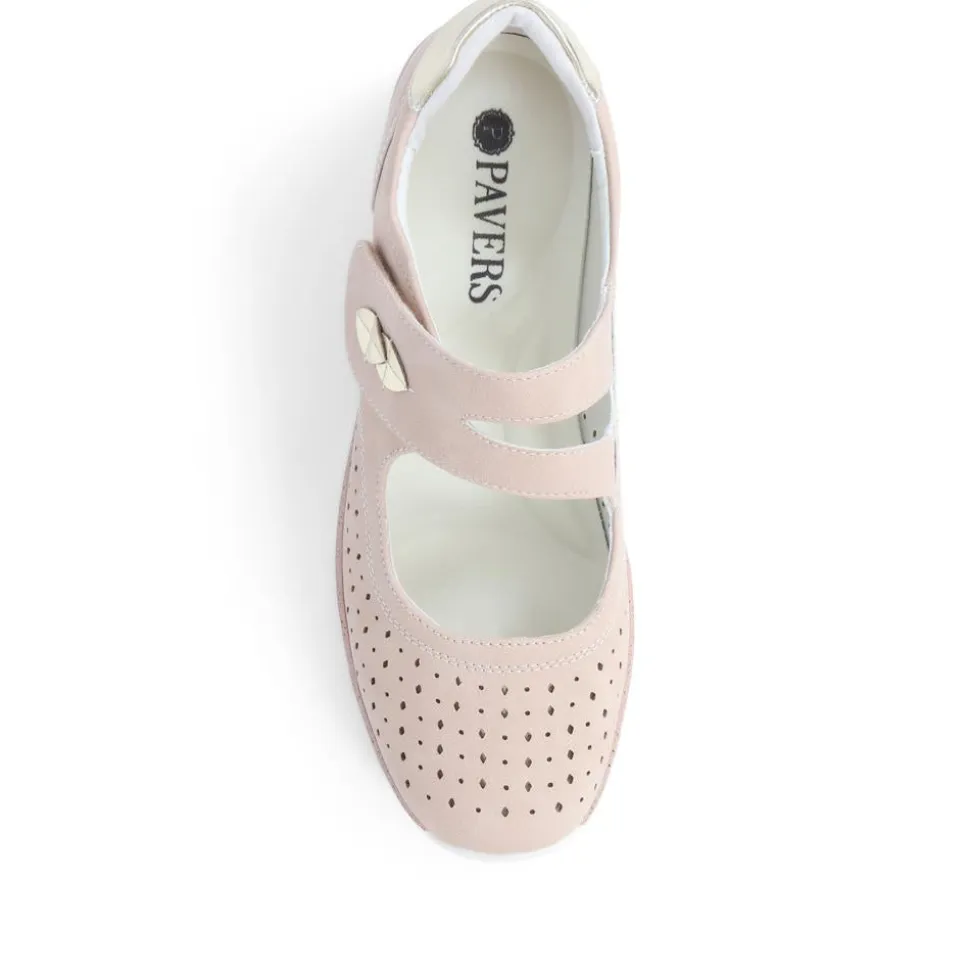 Touch-Fastening Mary Janes - Beige