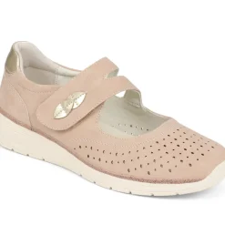Touch-Fastening Mary Janes - Beige