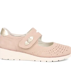 Touch-Fastening Mary Janes - Beige