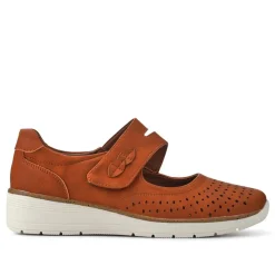 Touch-Fastening Mary Janes - Tan
