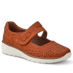 Touch-Fastening Mary Janes - Tan