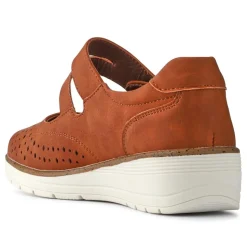 Touch-Fastening Mary Janes - Tan