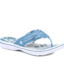Touch-Fastening Toe Post Sandals - Denim